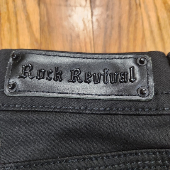 ROCK REVIVAL Size 26 Hard To Find Style ALBA 31 Inseam BLACK SKINNY JEAN - Picture 16 of 16